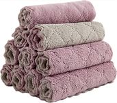 10 Pack Kitchen Cloth, Microfiber Dish Towels Washcloths, Super Absorbent Coral Velvet Dishtowels, Premium Cleaning Cloths,Non-Stick Oil Quick Dry Dish Towels, Soft Tea Towels, Table Cleaning Cloths.