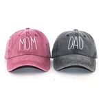 Women's Baseball Cap Mama Vintage Distressed Washed Cotton Adjustable Dad Hat Outdoor, Dad+mom, 8