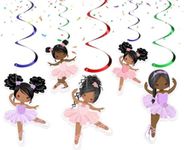 10 PCS Afro Ballerina Streamers Pack - Inspiring African American Ballerina Hanging Decorations for Celebrations, Events, and Motivational Spaces