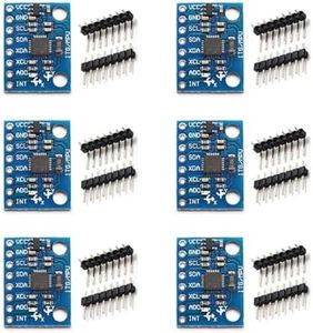 6 Pieces of GY-521 MPU-6050 MPU6050 3-Axis Accelerometer Gyroscope Module 6 DOF 6-Axis Accelerometer Gyroscope Sensor Module with 16-bit AD Converter Data Output IIC I2C for Arduino