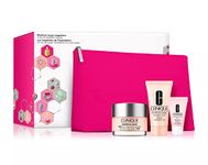 Clinique Moisture Surge Megastars Hydrating Skincare 3 Piece Gift Set: 100H Auto-replenishing Hydrator + Overnight Mask + Lip Hydro-Plump Treatment + Pink Washbag