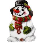 Christmas Latch Hook Kits, Snowman Latch Hook Kits Rug with Pattern Printed Crochet Needlework Crafts for Kids/Adults, 20.4X15inch/52X38Cm