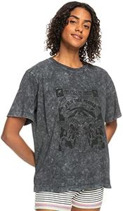 Roxy Moonlight Sunset - Oversized Boyfriend T-Shirt for Women - T-Shirt Coupe Boyfriend Oversize - Femme - L - Noir