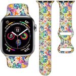 Cartoon Band Compatible with Apple Watch 38mm/40mm/41mm/42mm/44mm/45mm, Cute Bands Replacement for Apple Watch SE2 Series 9 8 7 6 5 4 3, Silicone iWatch Band for Women Men