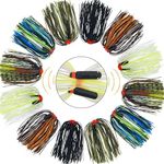 Silicone Jig Skirts Fishing Lure Skirt Replacement for Spinnerbaits Bass Buzzbaits Fishing Jigs Fishing Lures Craw Jig Trailers Fishing Rattle Bass Skirts Casting Jigs Football DIY Squid Jig Skirt