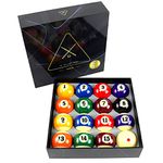 Premium Pool Balls made of PURE phenolic resin - Billiard Balls Regulation Size and Weight 2-1/4" - Complete 16 Pool Balls Billiard Set.