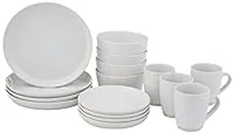 Safdie & Co. HK03106 Dinner Set-16Pcs Set, DP 10.5", SP 7.5", Bowls 6", Mugs 360ml, Cream