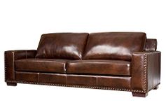 Leather Sofa With Hand Rubbed