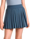 CRZ YOGA Girls Pleated Skirt with Shorts Tennis Athletic School Kids Teen Skorts with Pockets Stelindigo Large