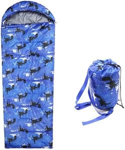 Kids Sleeping Bags - Camping Sleeping Bags with Carry Bag - Compact Sleeping Bag for Hiking, Backpacking 3 Season Warm & Cool Weather, Lightweight Waterproof Outdoor Travel for Boys Girls (Blue-Teen)