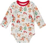 pureborn Baby Boys Girls Viscose From Bamboo Bodysuit Long Sleeve Romper One-Piece Outfit Christmas 6-9 Months