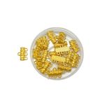 Jaipri Golden Finish Connector Beads Spacer Charms for Jewellery Making (3 kadi) (Size:- 15x11 mm, Pack of 20 Pieces)