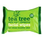 Tea Tree Daily Use Cleansing Facial Face Make Up Wipes (6 x 25 Packs)