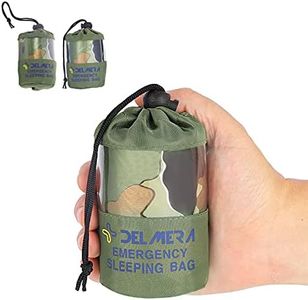 Delmera Emergency Sleeping Bag, Lightweight Survival Sleeping Bags Waterproof Thermal Emergency Blanket, Bivy Sack for Outdoor Adventure, Camping, Hiking, Camouflage (Camouflage - 2 Pack)