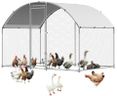 VEVOR Large Metal Chicken Coop with Run, 9.8 x 6.5 x 6.5ft Walk in Chicken Runs for Yard with Waterproof Cover, Dome Roof Large Poultry Cage for Hen House, Duck Coop and Rabbit Run