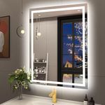 STARLEAD 600x800 mm Bathroom-Mirror-with-LED-Lights and Bluetooth, LED-Bathroom-Wall-Mirror with Anti-Fog, 3 Colors Dimmable, Memory Function, Tempered Glass CRI90+, IP44 (Horizontal/Vertical)