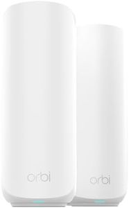 NETGEAR Orbi 370 Series Dual-Band WiFi 7 Mesh Network System for Home (RBE372) – Wireless Router + 1 Extender, Security Features, 5 Gbps, Covers 4,000 sq.ft., 70 Devices, 2.5GB Internet Port, BE5000