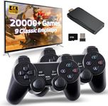 Retro Game Console, Wireless Retro Game Console, Plug & Play Video TV Game with 20000+ Built-in Games, 4K HDMI Output, and 2.4GHz Wireless Controller, 9 Classic Emulators(64GB)
