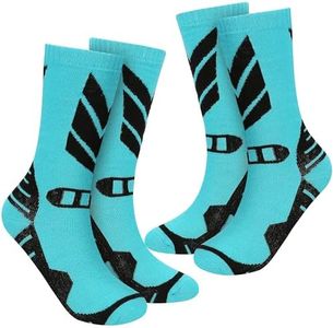 wanchel Merino Wool Ski Socks - 2 Pairs Knee High Skiing Socks, Winter Warm Snowboard Thermal Socks, Blue
