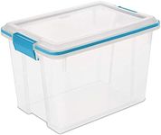 Sterilite 19324306 20 Quart/19 Liter Gasket Box Clear with Blue Aquarium Latches and Gasket 6-Pack