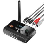 Bluetooth 5.3 Receiver for Home Stereo, RCA Bluetooth Adapter, Low Latency & HD Music Audio, Support Optical AUX 3.5mm, RCA Receiver Adapter for Speakers, Music Streaming Stereo System