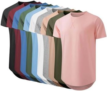 Mancozy 10 Pack Premium Men's Fitted Crew Neck Plain Essential Tees Short Sleeve T-Shirts for Men X-Large