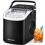 WELLENT Ice Maker Machine Countertop, Portable Bullet Ice Maker with Self-Cleaning, 8 Ice Cubes in 6 Mins, 12KG/24H, 2 Ice Sizes, Quiet Compact Ice Machine for Kitchen, Home Bar, Camping & RV