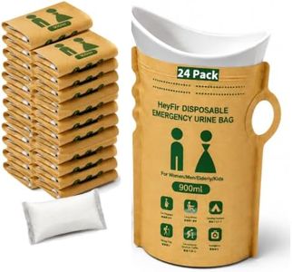 HeyFir Disposable Urine Bags Portable Leakproof Double Zipper Waterproof for Travel Camping Hiking Outdoor Emergency Car Trip Traffic Jam Pregnancy Patients (24 Pack)