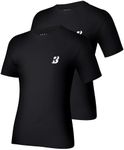 Roadbox Boys Youth Compression Shirt - 2 Pack Short Sleeve Athletic Undershirts Kids Quick Dry Football T-Shirt Base Layer