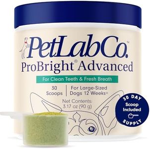 PetLab Co. ProBright Advanced Dental Powder - Dog Breath Freshener - Teeth Cleaning Made Easy – Targets Tartar & Bad Breath - Formulated for Large Dogs