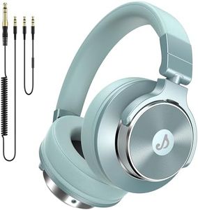 syndesmos Wired Over Ear Headphones, Studio Monitor & Mixing DJ Headphones with 50mm Neodymium Drivers and 1/4 to 3.5mm Jack for Guitar AMP Podcast Piano Keyboard (Light Green)