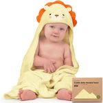 KeaBabies Baby Hooded Towel - Viscose Derived from Bamboo Baby Towel, Toddler Bath Towel, Infant Towels, Large Hooded Towel, Organic Baby Towels with Hood for Girls, Babies, Newborn Boys (Lion)