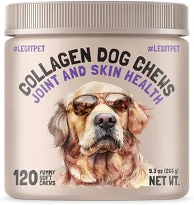 Collagen Dog Chews for Joint & Skin Health 120 Soft Chews All Breeds Mobility, Cartilage Repair & Pain Relief Hip & Joint Skin Coat Anti-inflammatory Support Eggshell Membrane Senior & Adult Dogs