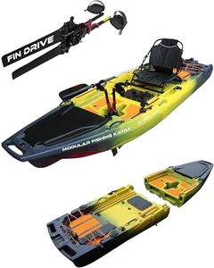 Reel Yaks Rocket Modular Fishing Kayak - Fin Drive, 9.8ft, 400 lbs Capacity, Gray - Pedal Fishing Kayaks for Adults & Youth, Sit on Top, Compact Storage, Lightweight, Durable, Easy Transport