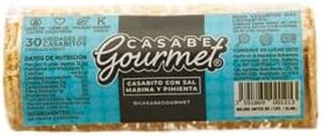 Casabe Gourmet Casabito – Box of 12 packs of Casabe Cracker with Sea Salt and Pepper, of 30 units each pack (70 gr). 100% Yuca Root, Vegan, Gluten-Free, made in Venezuela (840 gr TOTAL)