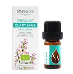 Essences Bulgaria Organic Clary Sage Essential Oil 1/6 Fl Oz | 5ml | Salvia sclarea | 100% Pure and Natural | Undiluted | Therapeutic Grade | Family Owned Farm | Steam-Distilled | Non-GMO | Vegan