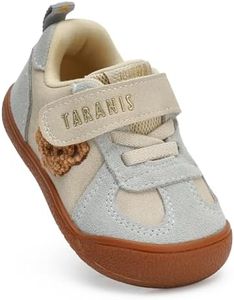 TARANIS First Walker Shoes with Flexible Rubber Sole & Wide Toe Box Stage 1 Toddler Sneakers for Boys Girls | Lightweight Barefoot Feel Baby Shoes A Blue