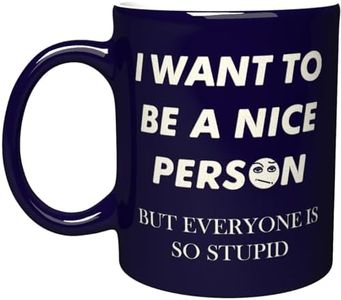 NM NEXTMUG Engraved Ceramic Mug - I Want To Be A Nice Person, But Everyone is So Stupid - Funny Sarcastic Gift Coffee Cup