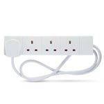 STATUS 4 Way Socket Extension Lead, 1m Cable Multi-Plug Power Strip for Home & Office Use, Wall Mountable in White (4WS1M20)