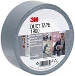 3M 1900 Value Duct Tape Silver-Grey Duct Tape for all Repairing, Labelling and Sealing Jobs, 50 mm x 50 m, 1 x Roll of Duct Tape