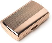 Mini Metal Cigarette Case - Portable Double Sided Spring Clip Holds 12 Regular 85mm Short Cigarettes，Can Not Be Placed The Credit Card Inside (85's 12pcs Gold)