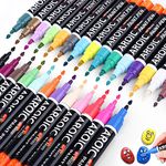 28 Pack Paint Pens for Rock Painting - Write On Anything! Paint pens for Rock, Wood, Metal, Plastic, Glass, Canvas, Ceramic & More! Low-Odor, Oil-Based, Medium-Tip Paint Marker