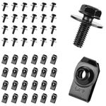 Taicols 50 Pieces of Automotive Body Bolt and U-nut Clamping Kit, Used for Durable Fasteners Such as Splash Guard, Bumper, and Mudguard Rivet Clips