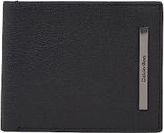 Calvin Klein Men Wallet Modern Bar Bifold Leather, Black (Ck Black), One Size