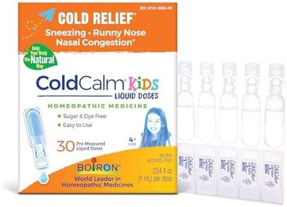 Boiron ColdCalm Kids Single-Use Drops for Relief from Cold Symptoms of Sneezing, Runny Nose, and Nasal Congestion - Sterile and Non-Drowsy Liquid Doses - 30 Count