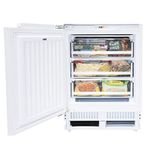 SIA RFU103 60cm 105L White Integrated Under Counter 3 Drawer Freezer With Metal Back