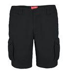 Mens Classic-fit Cargo Shorts Utility Workwear Cotton Combat Chino 6 Pocket Half Pants (Black, 34)