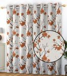 FRESH FROM LOOM Curtains Premium Long Door Curtain and Parda Screen, Exclusive 5D Digital Floral Printed Polyester Curtains (Zinnia Coffee, Size 4 x 12 feet) - 2pc only