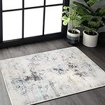 Cinknots Area Rug Modern Abstract Rugs European Style Imitation Cashmere Carpet Non-slip Soft Area rugs Decorative Rugs For Living room Bedroom and Indoor Areas (Grey9, 80 x 120 cm)