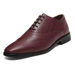 LOUIS STITCH Formal Shoes for Men | Handcrafted Wingtip Brogue Leather | Lace-Up Style for Business, Casual Rosewood, UK Size 11 (RXBG)